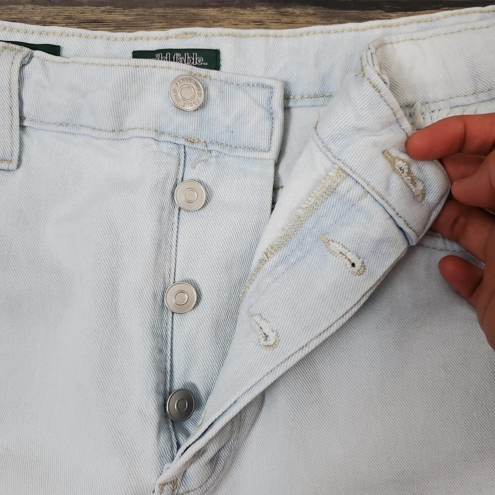 Wild Fable Women Denim Raw Hem Highest Rise Jean Shorts Size 12 - Picture 2 of 9